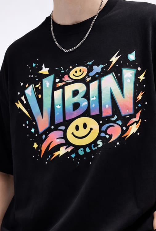 Vibin Oversized Graphic T-Shirt